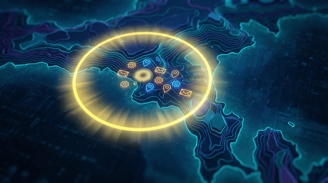 Geographic radius monitoring visualization